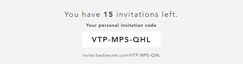 bestsecret invite code