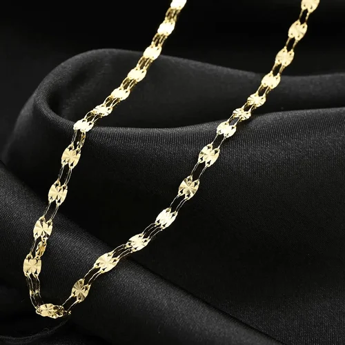 Double Sunburst Petali Italian 14K Yellow Gold Chain Necklace