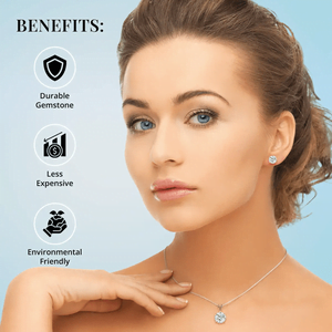 Luxoro 10K Yellow Gold Moissanite Jewelry Set