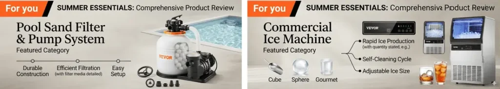 VEVOR FlashPure 12” Sand Filter Pump & 130 lb Ice Maker