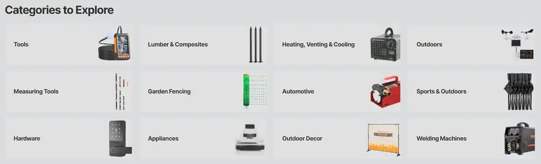 vevor product categories